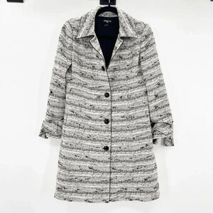Paule Ka Button Up Coat Women's Size 38 / S Heather Gray Long Sleeve Mid Length